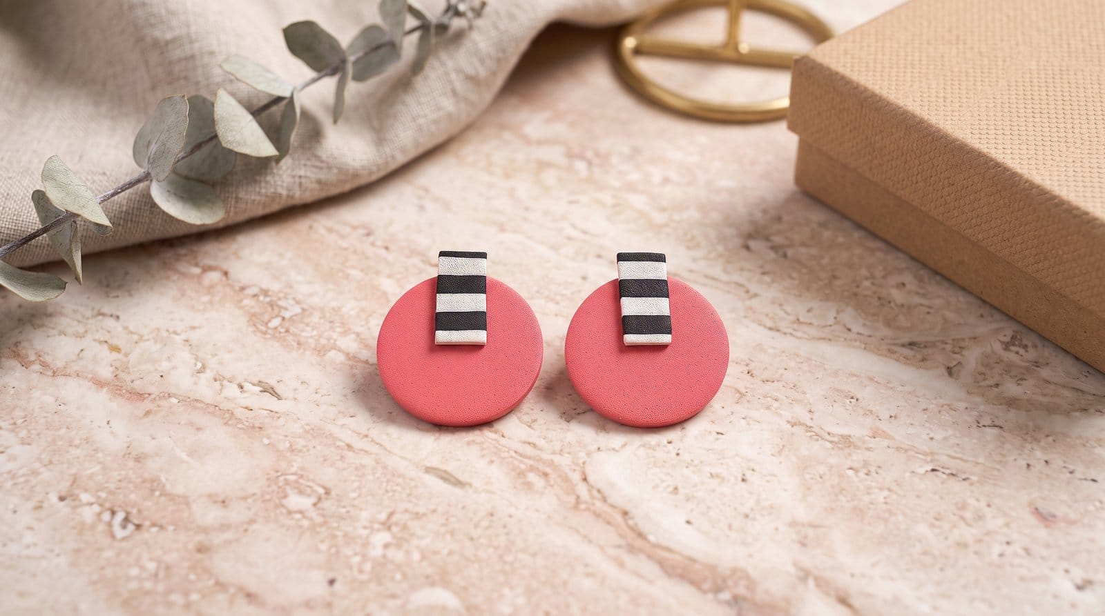 Pink and Monochrome Studs