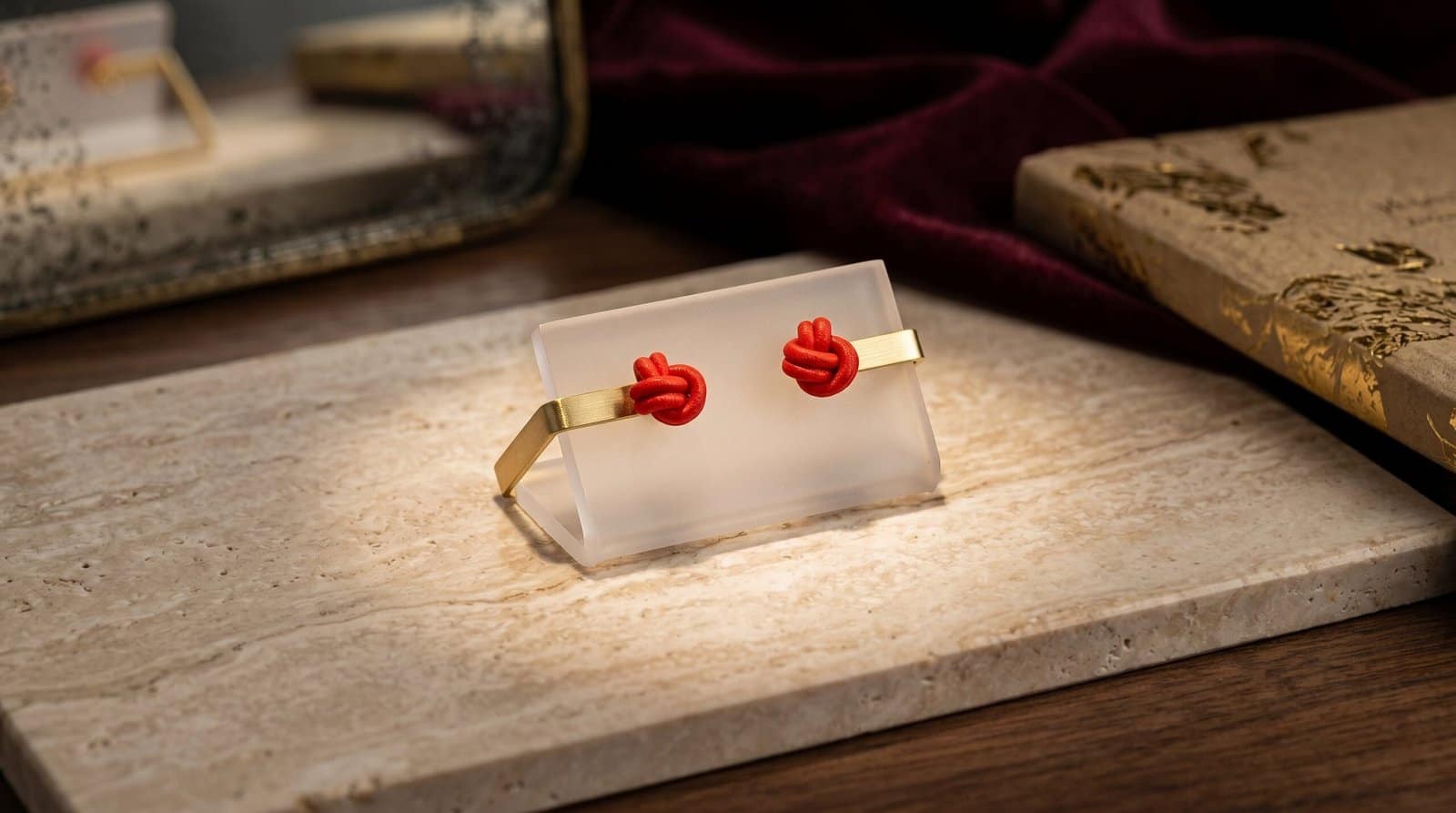 Mommy & Me Red Double Knot Studs