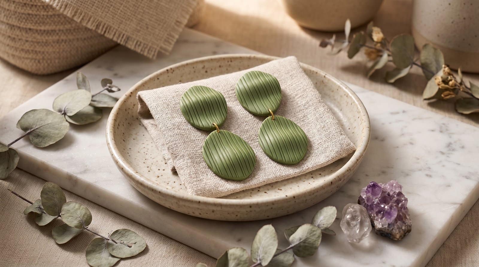 Textured Oval Dangles