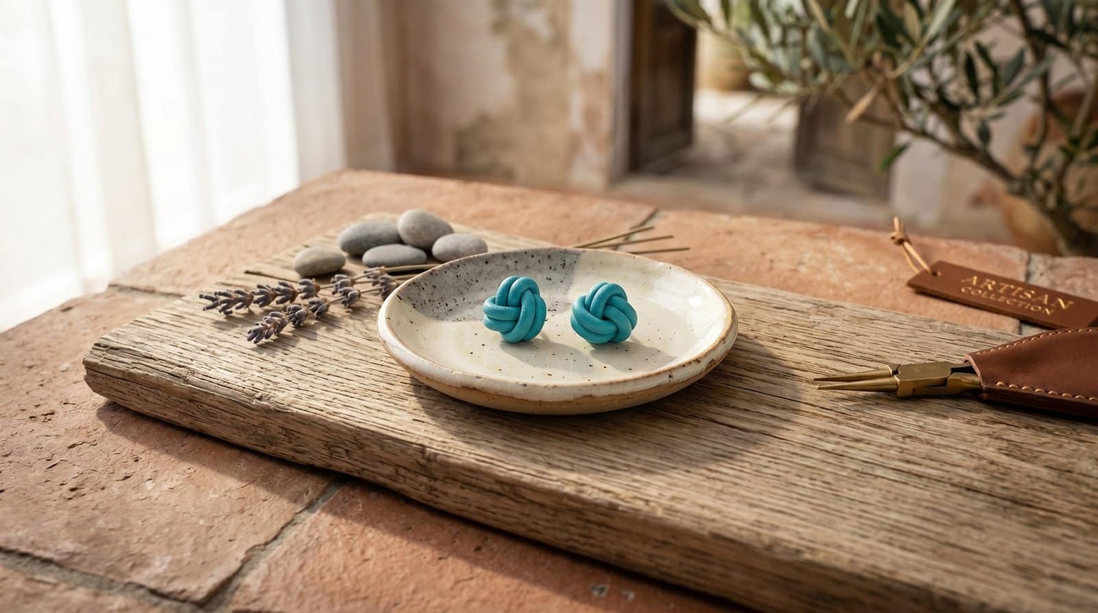 Mommy & Me Turquoise Double Knot Studs