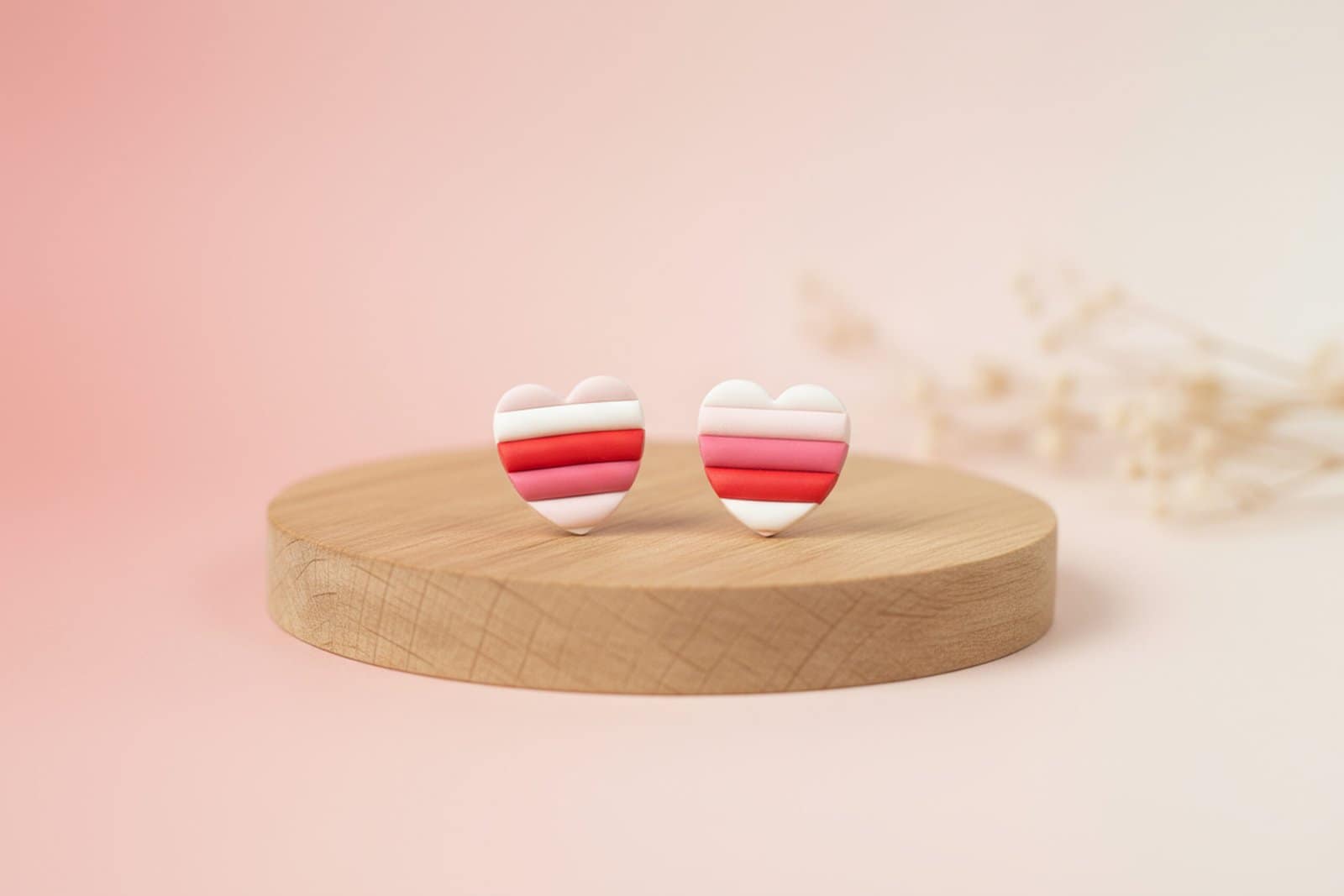 Multicolor Big Heart Studs