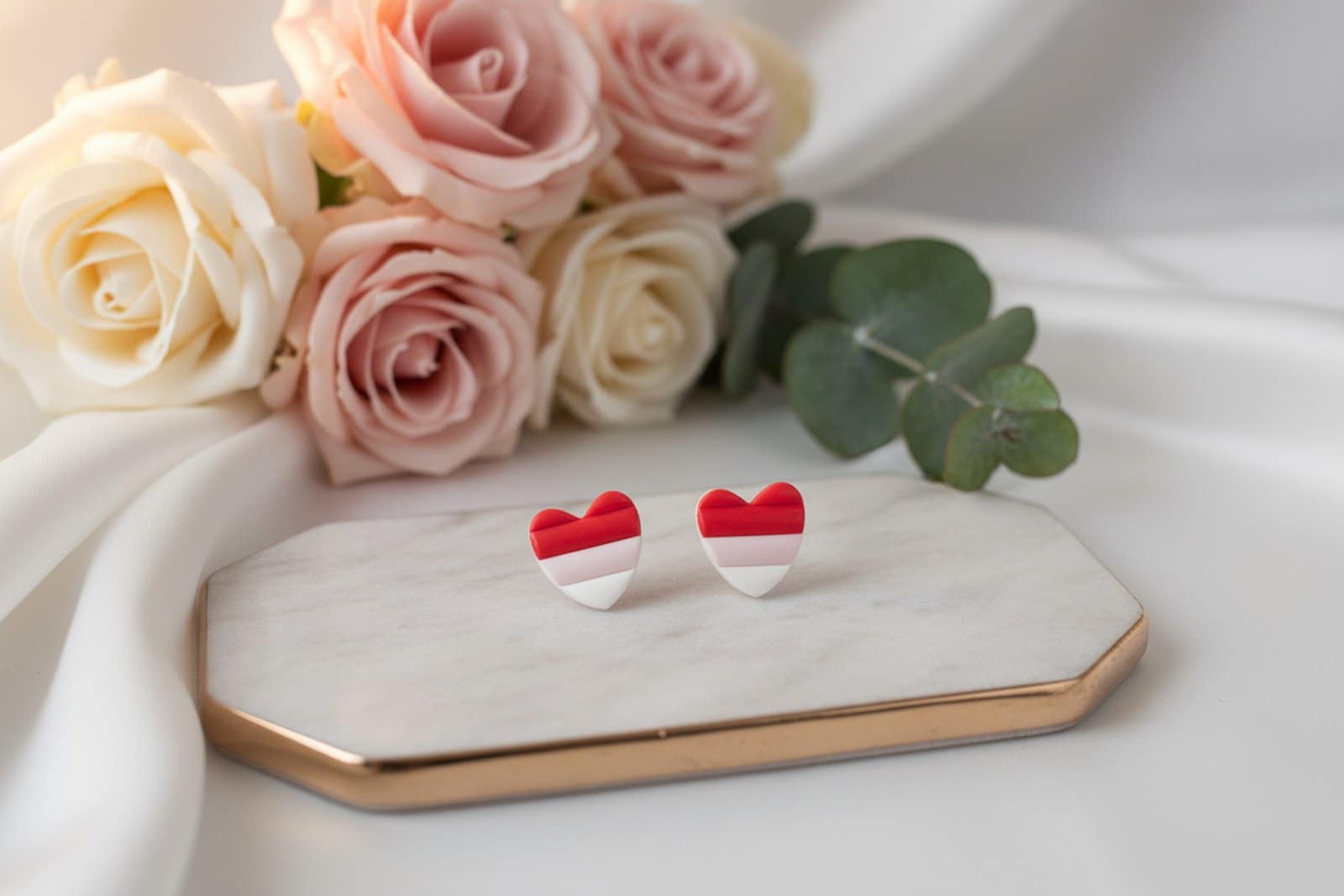 Multicolor Small Heart Studs