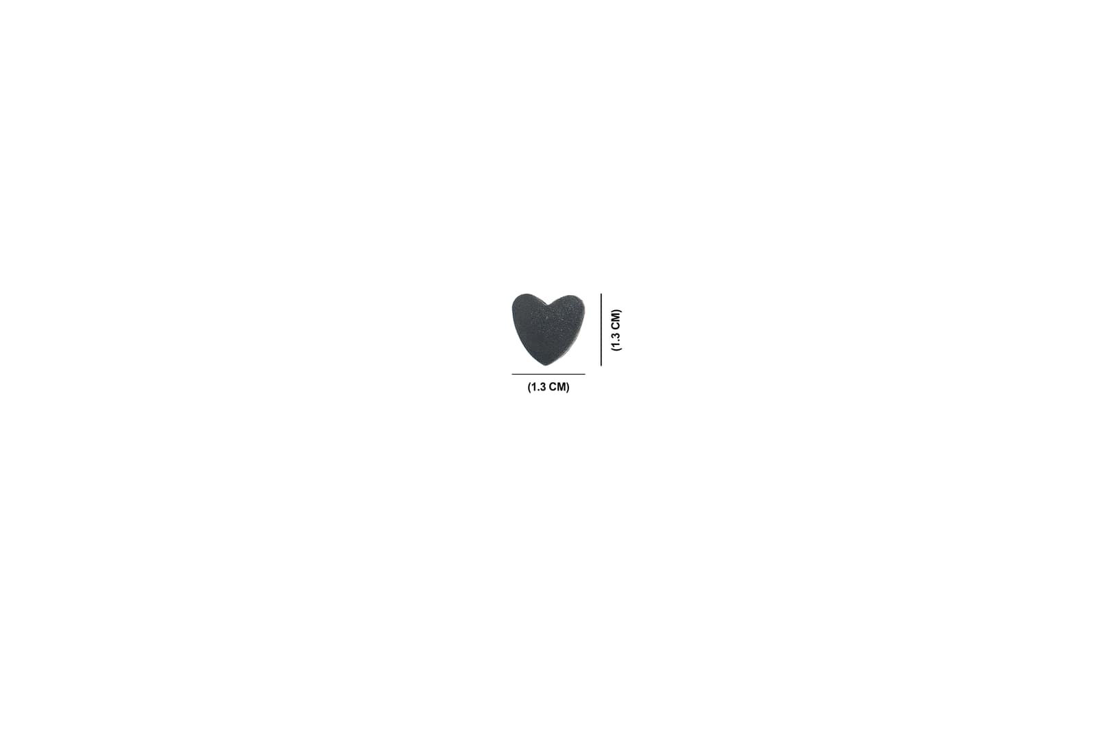 Puffy Black Textured Heart Studs - Image 4