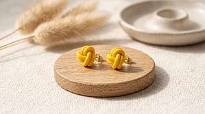Mommy & Me Yellow Double Knot Studs