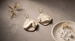 Creme Drape Hoops