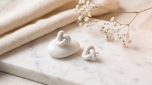 White Knot Studs