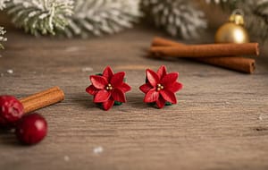 Poinsettia Studs