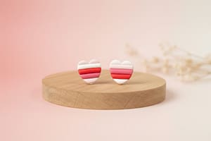 Multicolor Big Heart Studs
