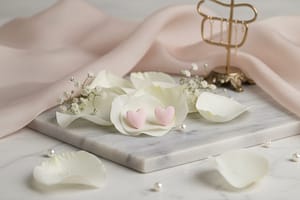 Puffy Pink Textured Heart Studs