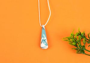 Blue Conical Marble Bead Pendant