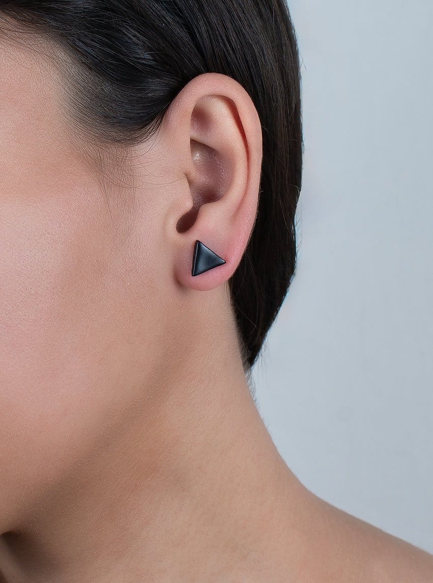 Mini Triangle Black Studs - Image 3